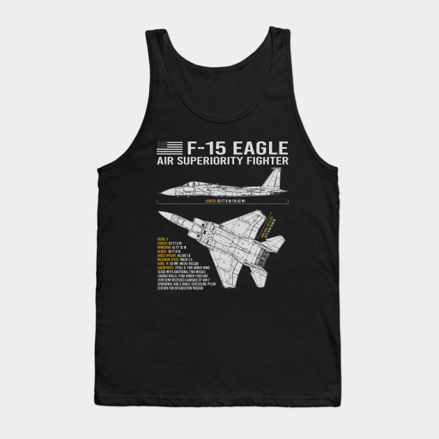 F-15 Eagle Blueprint Tank Top by BeesTeez